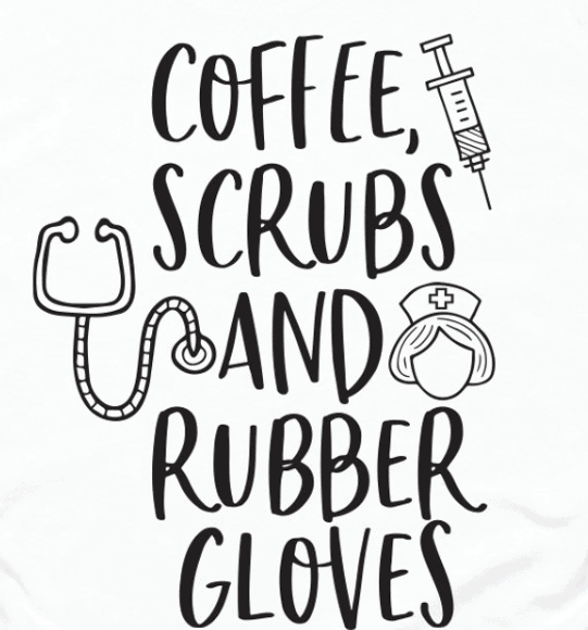 Coffee Scrubs and Rubber Gloves SVG
